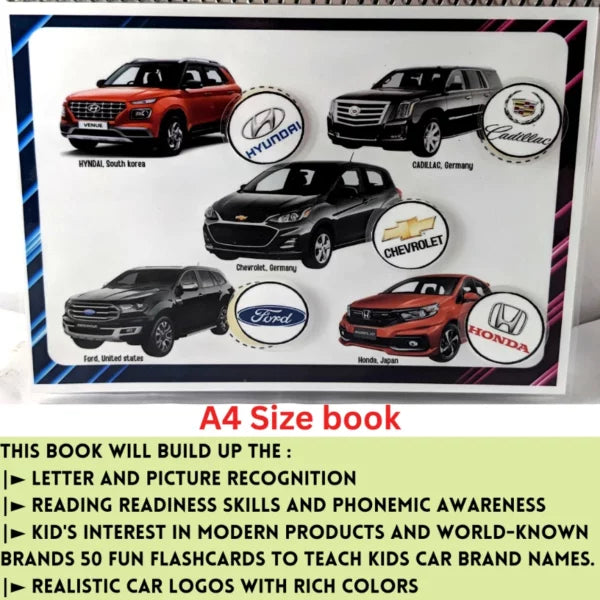 Interactive car logo learning book for children
