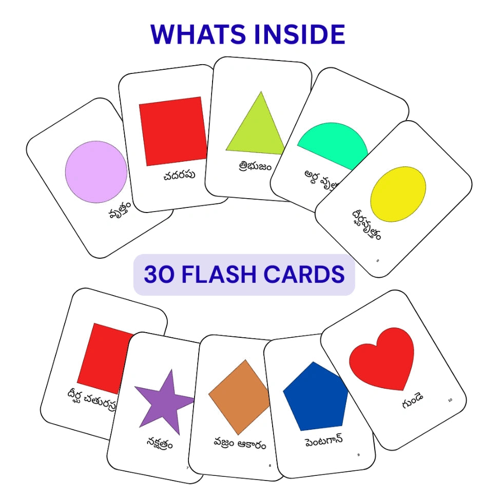 preschool Telugu learning cards