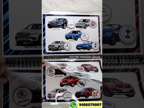 Velcro-based car logo identification book