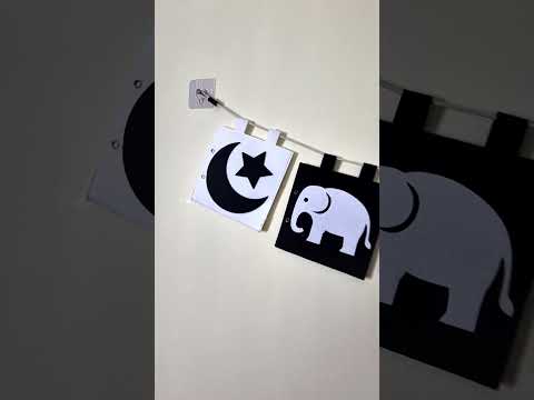 High Contrast Black & White Felt Banner & Book for Newborn Visual Stimulation