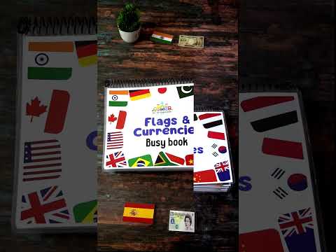 World Flags & Currencies Busy Book for Kids | Learn 40 Countries, Flags & Currencies | Reusable Montessori Activity Book