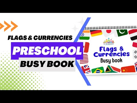 Portable Busy Book with Flags and Currency for Early Education