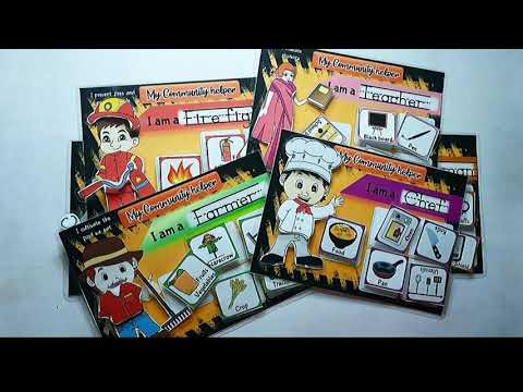 Educational A5 mats with community helper puzzles
