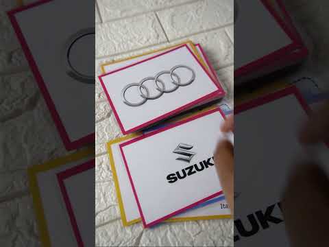 Car Brand Flashcards for Kids | 50 Laminated Car Logo Learning Cards