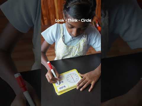 Telling Time Activity Cards for Kids | Wipe & Clean Clock Learning Practice Set