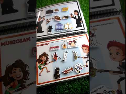 Community Helpers Busy Book for Kids | Reusable Montessori Learning Activity Book (15 Professions | Age 3+)