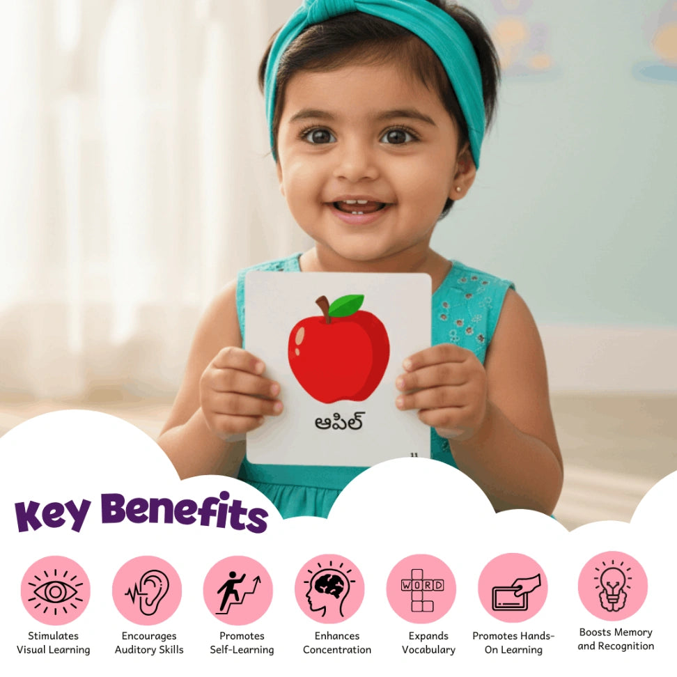 screen free food learning cards for toddlers in India