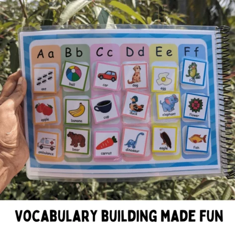 Alphabet sorter busy book for vocabulary building