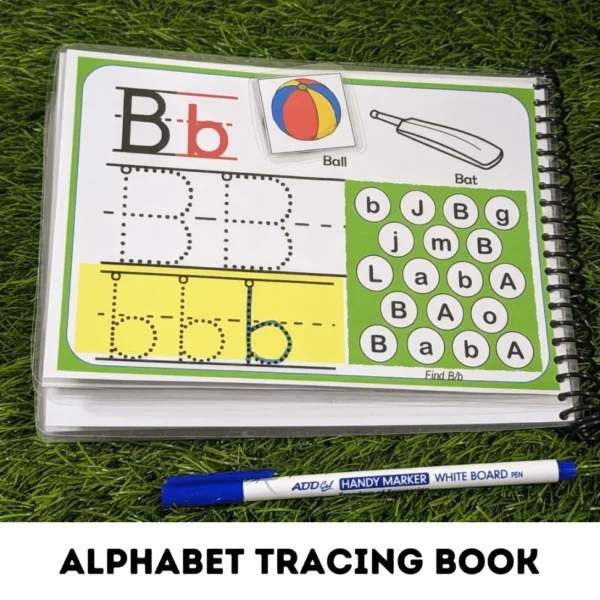 Interactive alphabet tracing book for kids