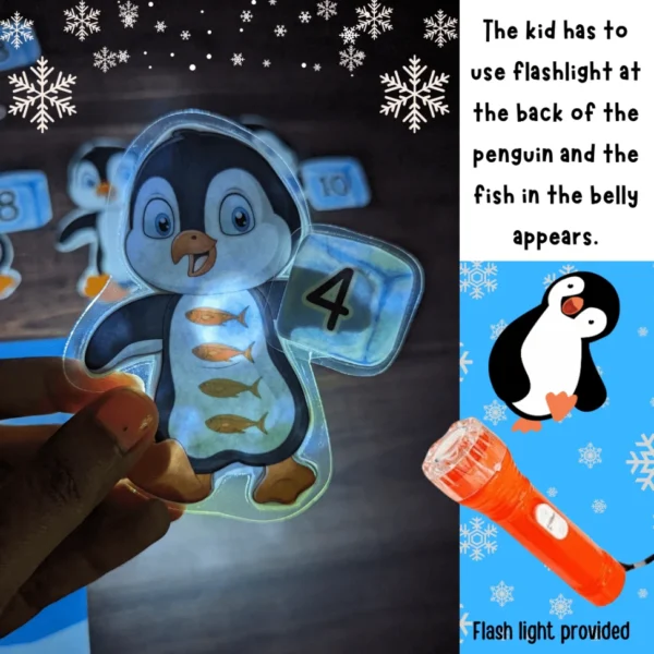 Interactive penguin counting game for preschoolers
