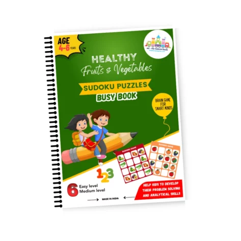 Fruits and vegetables Sudoku activity book for kids